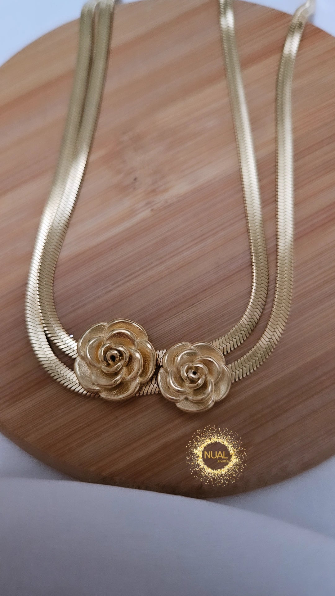 Collana Doppia Snake Rose